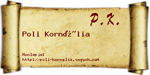 Poli Kornélia névjegykártya
